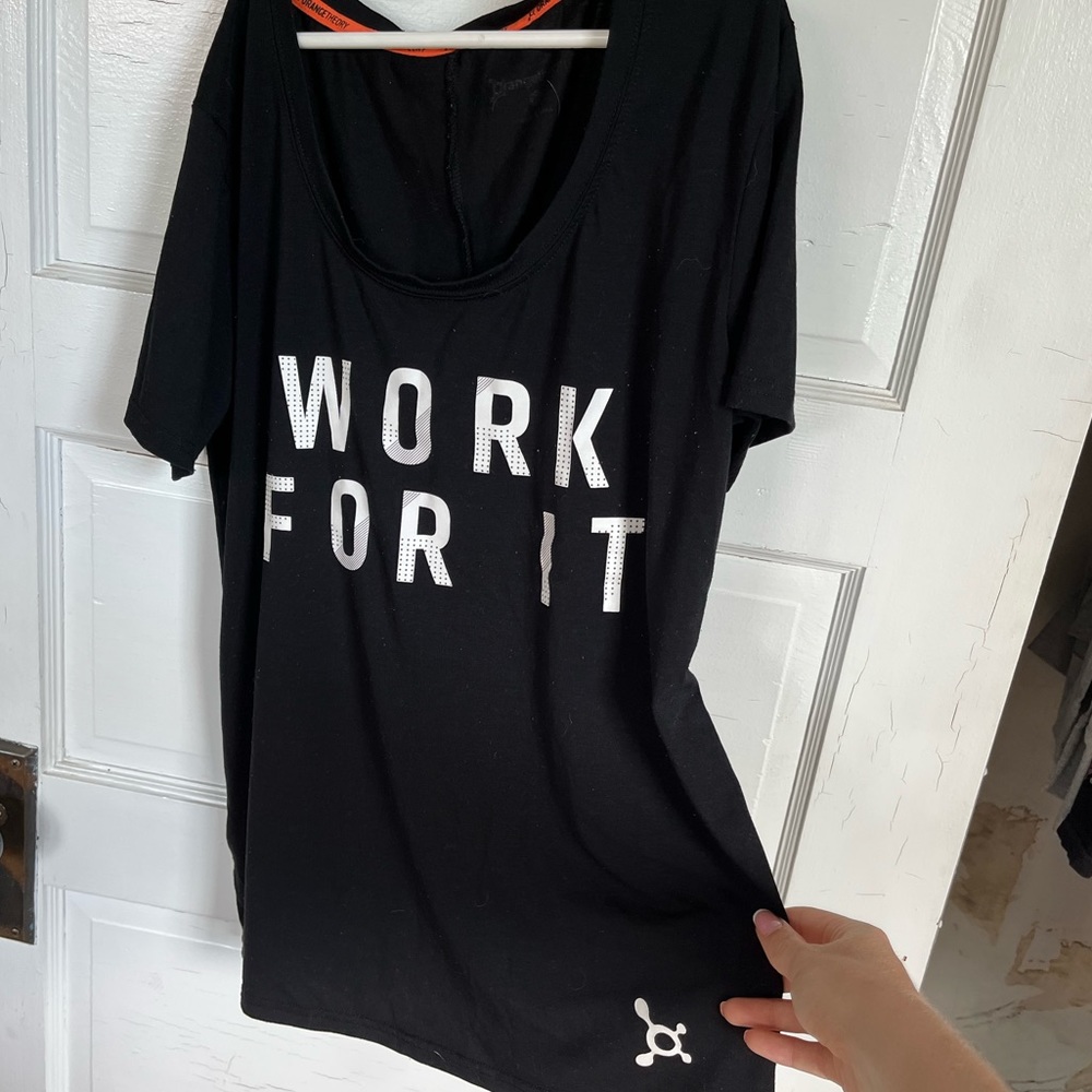 Orangetheory fitness “work for it” top. Soft workout t shirt